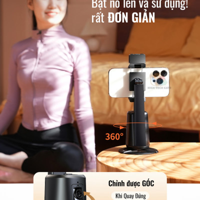 Chân kẹp AI theo dõi chủ thể cho điện thoại để livestream, quay Video HighTechGate A200, hàng chính hãng