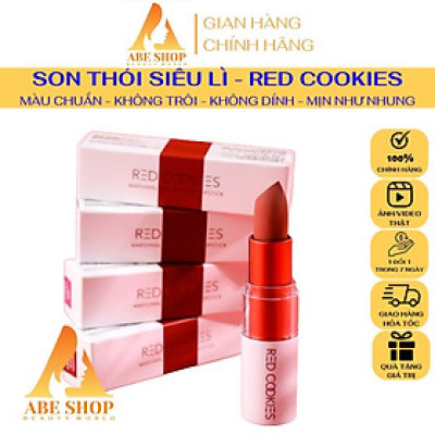 Son Lì RED COOKIES - Chuẩn Màu - Siêu Lì - Mịn Như Nhung - Bờ Môi Siêu Hot - Hấp Dẫn - Cá Tính