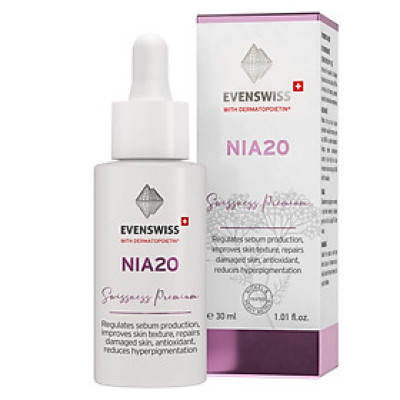 TINH CHẤT CHỐNG LÃO HÓA, ĐIỀU TIẾT BÃ NHỜN EVENSWISS NIA20 30ML