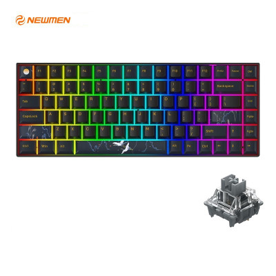 Bàn phím cơ không dây Newmen GM840 Pro (Hạc - Trăng & Mây) G-Pro Yellow Axis - Hàng Chính Hãng