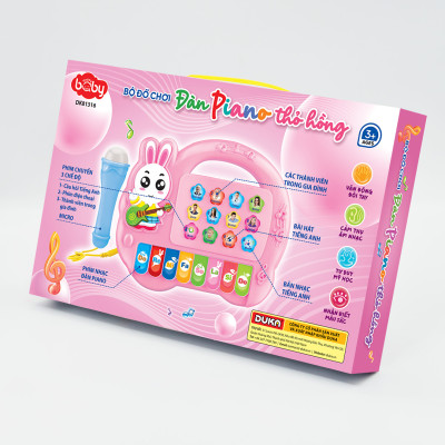 Đồ chơi Duka: Đàn piano thỏ hồng DK81316