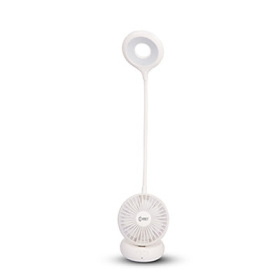 Đèn bàn sạc led COMET CT176 4W kiêm Quạt sạc 4W, tổng công suất 8W