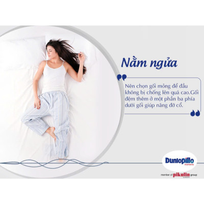 Gối  Nằm Gòn Dunlopillo cao cấp Kích thước: 74x48 cm
