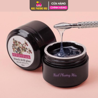 Gel Đính Đá Nail Stuck Drill Glue Gắn 8ml/hũ Đậm Đặc Nhanh Khô, chai Sơn Gel Keo Gắn Đá Móng trong suốt Siêu Chắc Độ Dính Cao - Nail Phương Miu