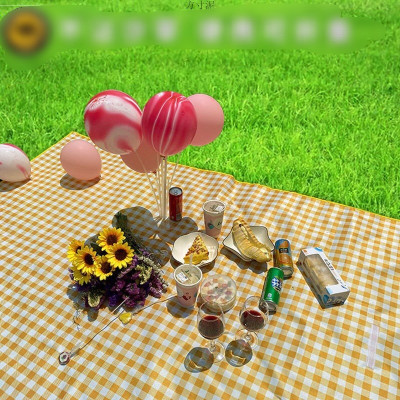 Thảm du lịch gấp gọn như túi xách , bạt cắm trại chống nước , họa tiết caro cao cấp dùng đi chơi , đi du lịch , rất tiện lợi