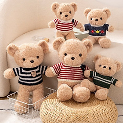 Gấu bông teddy lông xù mặc áo len đáng yêu - Size từ 60cm đến 1m1 - Quà tặng teddy lông xù mỳ nhồi bông siêu to khổng lồ.