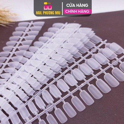 Móng Úp Nhám Trong Form Vuông Ngắn, Form Hạt Na Mỏng, Siêu Nhẹ, Dẻo, Bền Đẹp Hộp Móng Nhám Sẵn Theo Vỉ Làm Nail Tiện Lợi