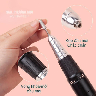 Máy Mài Móng Tích Điện EN101 Tay Đen Cao Cấp, Công Suất 30,000 RPM, Pin Tích Điện Gọn Nhẹ, Dễ Dùng Cho Làm Nail Chuyên Nghiệp