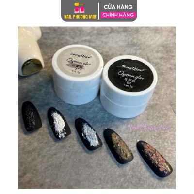 Gel Xi Măng Trắng Đen Trang Trí Móng, Chất Gel Đặc Sệt, Hiệu Ứng Sần, Làm Nail Tạo Hình Độc Đáo, Vẽ Hoa Họa Tiết