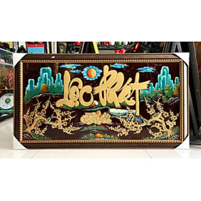 ( Tặng kèm khung ) Tranh Sơn Mài - "LỘT PHÁT" | Đắp Nổi Cao Cấp | Hàng Xuất Khẩu | Size 60x120 cm