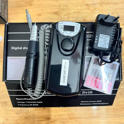 Máy Mài Móng Tích Điện EN101 Tay Đen Cao Cấp, Công Suất 30,000 RPM, Pin Tích Điện Gọn Nhẹ, Dễ Dùng Cho Làm Nail Chuyên Nghiệp