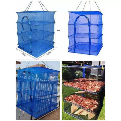Lồng Lưới 4 Tầng Phơi  Khô Thực Phẩm  -  Lồng Phơi Thực Phẩm, Phơi Cá Khô Chống Ruồi Muỗi, Côn Trùng Bằng Lưới PE Dễ Dàng Vệ Sinh,Thu Gọn