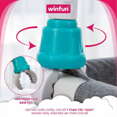 Đồ chơi treo nôi cũi, xe đẩy 3 trong 1 tự động xoay và phát nhạc ru ngủ cho bé từ 0 tháng tuổi Winfun 720015