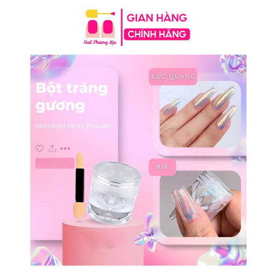 Nhũ Tráng Gương Cực Quang 2 Tone Màu 12, 18 Siêu Lấp Lánh, Dễ Phối, Làm Nail Tiện Lợi Ánh Kim Loại Và Ngọc Ánh Trai