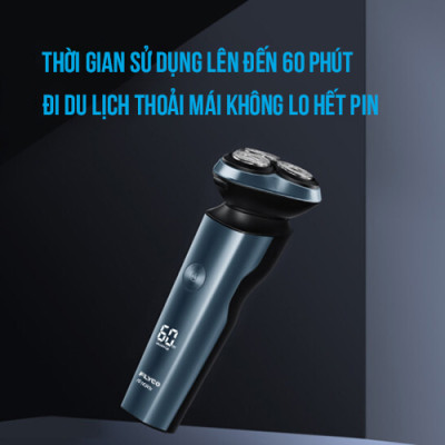 Máy Cạo Râu Flyco 3 Lưỡi Kép FS165VN Thân Máy Kháng Nước Sạc Nhanh 1 Giờ - Hàng Chính Hãng