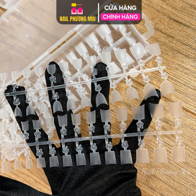 Móng Tip Ngắn Form Bầu Tròn Thang Vuông Trong, Hộp 240 Móng Dẻo Chuẩn Form, Nhựa Cao Cấp, Dễ Sử Dụng Cho Làm Nail Nữ