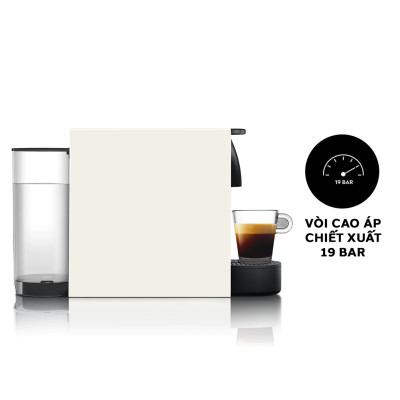 Bộ máy pha cà phê Nespresso Essenza Mini Trắng & máy đánh sữa Aeroccino 3 - Hàng chính hãng