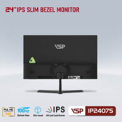 Màn hình Tràn viền Gaming VSP IP2407S 24inch (23.8" IPS FHD 100Hz, HDMI+VGA+Audio 3.5) - Hàng chính hãng TECH VISION phân phối