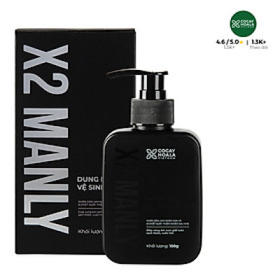 Dung Dịch Vệ Sinh Nam X2 Manly Cỏ Cây Hoa Lá - Làm Sạch Tức Thì - Mùi Hương Nam Tính - 150g