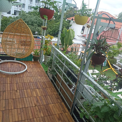 Vỉ Gỗ Lót Sàn Ban Công Thương Hiệu ANKAN Màu Vàng Nắng Loại 6 Nan, Sàn Gỗ Lót Ban Công, Sân Vườn, Hồ Bơi, Phòng Spa, Siêu Bền, Chịu Nước Tốt, Chống Trơn Trượt, Tiêu Chuẩn Xuất Khẩu (1 Vỉ)