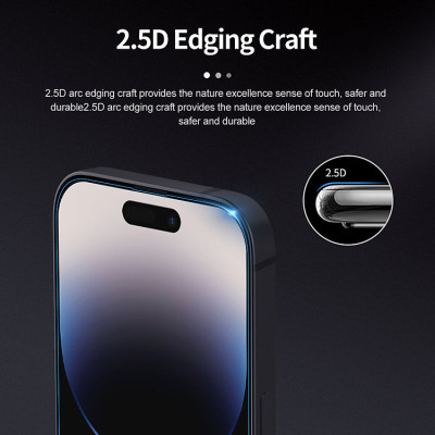 Dán kính cường lực cho iPhone 15 Pro (6.1 inch) Nillkin Amazing H+ Pro (mỏng 0.2 mm, vát cạnh, chống trầy, chống va đập) – Hàng chính hãng