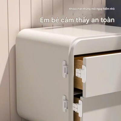 2 Chốt Cánh Tủ , Khóa Tủ Lạnh, Cánh Tủ Ngăn Kéo, Giữ An Toàn, Chắc Chắn, Nhỏ Gọn Tiện Dụng Gia Đình- TakyHome 3108set2