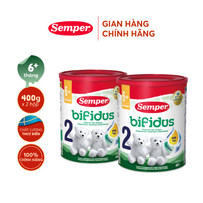 Combo 2 Sữa bột công thức Semper Bifidus số 2 400g/hộp