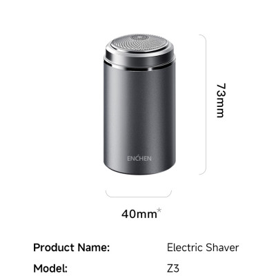 Máy cạo râu bỏ túi Mini Enchen Z3 pocket shaver nhỏ và tiện bảo quản, lưỡi 6 cánh dễ làm sạch - Hàng chính hãng