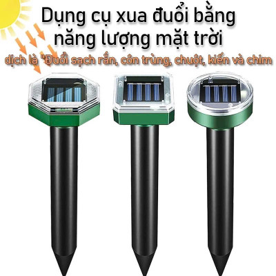 Máy Đuổi Chuột , Rắn , Chim Ngoài Trời Bằng Sóng Siêu Âm – Tự Sạc Mặt Trời, Chống Thấm Tốt