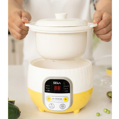 (Model 2025) Nồi Nấu Chậm Đa Năng SEKA SK6132 Nồi Nấu Cháo, Ninh Hầm Hấp 0.8L Hàng Chính Hãng
