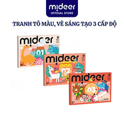 Tranh tô màu, vẽ sáng tạo 3 cấp độ Mideer Brain Gamebook