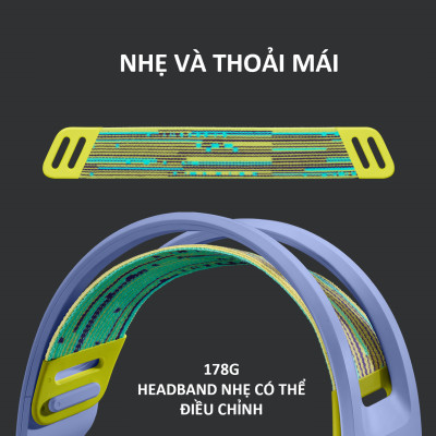 Tai nghe Gaming Logitech G733 LIGHTSPEED Wireless 7.1 RGB - Hàng Chính Hãng