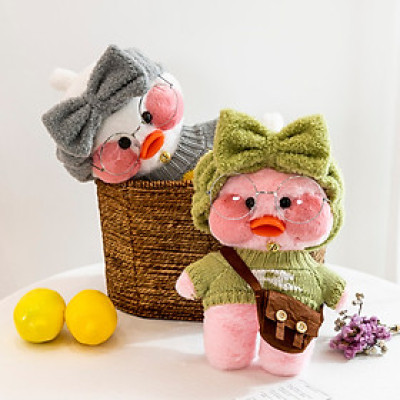 Gấu bông vịt má hồng Lalafanfan siêu cute full phụ kiện siêu hot (30cm) vải lông mềm mịn êm ái, an toàn cho trẻ