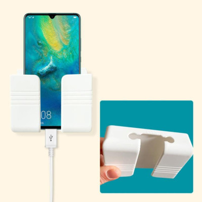 Combo 5 Kệ Dán Tường Để Điện Thoại, Ống Cắm Điều Khiển Remote Xẻ Rãnh Siêu Tiện Lợi - Khay Đựng Đồ, Bút Viết Đa Năng Giao Màu Ngẫu Nhiên