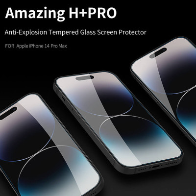Dán kính cường lực cho iPhone 15 Pro (6.1 inch) Nillkin Amazing H+ Pro (mỏng 0.2 mm, vát cạnh, chống trầy, chống va đập) – Hàng chính hãng