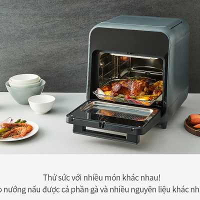 Lò nướng chân không kết hợp chức năng hấp Lock&Lock EJF693GRY Steam Air Fryer Oven (12.5 Lít) - Hàng chính hãng