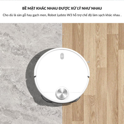 Robot hút bụi lau nhà tự động thông minh Lydsto W3 lức hút 5000Pa diện tích hoạt động 200m2 - Hàng chính hãng