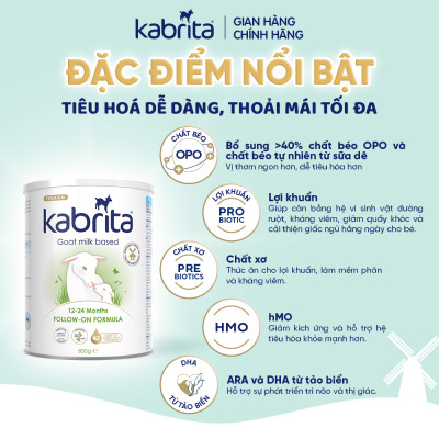 Combo 3 lon Sữa dê Kabrita số 2 cho trẻ từ 12- 24 tháng - Lon 800g