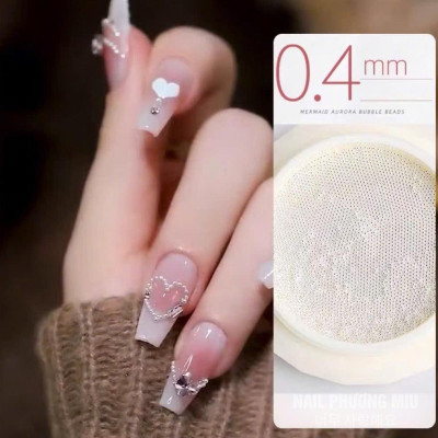Khay Bi Tròn Mini 0.4mm Màu Trắng Bạc Vàng ANGELICA Làm Nail Bằng Thép Mạ Không Gỉ Sáng Bóng, Dễ Bám Dính Size Siêu Nhỏ Chuyên Dùng Trang Trí Móng
