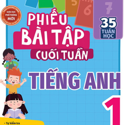 Combo Phiếu Bài Tập Cuối Tuần Toán + Tiếng Việt + Tiếng Anh Lớp 1 (35 Tuần Học) (Bộ 3 Cuốn) - MEGA