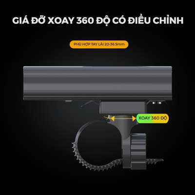 Đèn Xe Đạp BC-10 dung lượng 2600mAh, có hiển thị thời gian còn lại sử dụng, sạc Type-C, Có Hỗ trợ Sạc Khẩn Cấp - Mai Lee