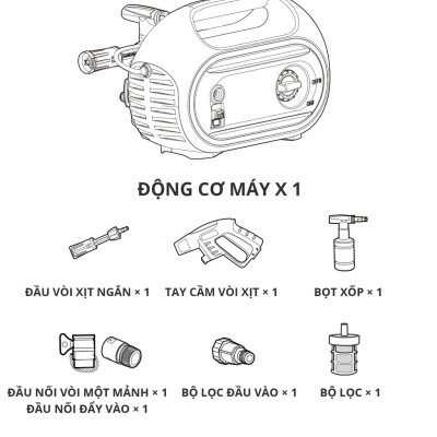 [TẶNG Ổ CẮM ĐIỆN + MIẾNG RỬA XE] Máy Xịt Rửa Mini Động Cơ Lõi Đồng Deli Cao Áp Chính Hãng 1 đổi 1 Bảo Hành 36 Tháng Rửa Xe Tưới Cây Vệ Sinh Nhà Cửa