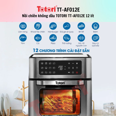 Nồi chiên không dầu TOTORI TT-AFO12E / TT-AFO12M 12 lít - Hàng Chính Hãng - Bảo Hành 12 Tháng