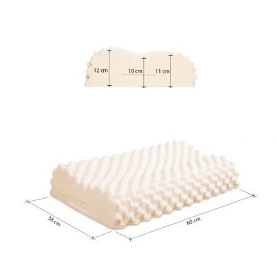 Gối Cao Su Liên Á Massage Convoluted LAGM3860 (38 x 60 x 12 cm) - Trắng (Giao mẫu ngẫu nhiên)