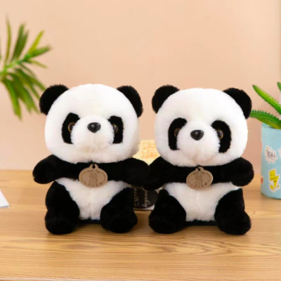 Thú nhồi bông gấu trúc êm mịn - Size 22cm- Quà tặng gấu bông gấu trúc ôm hoa dễ thương - Gối ôm mềm mịn cho bé.