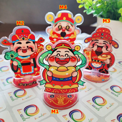 Phụ kiện trang trí hình thần tài bằng nhựa acrylic
