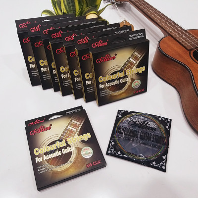 Bộ 6 Dây Đàn Guitar Aooustic Nhiều Màu Alice AW435C Size 11 ( Kèm 3 Pick Alice AP-100Q)