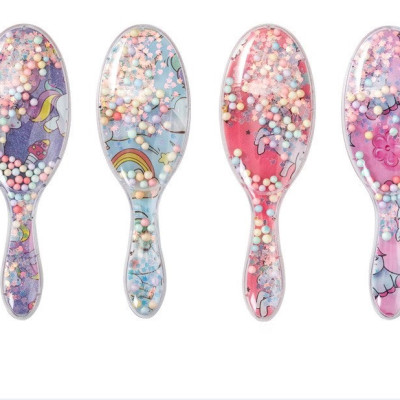 Lược túi khí hoạt hình, lược massage tóc nhựa cầu vồng bong bóng hạt lược, lược em bé