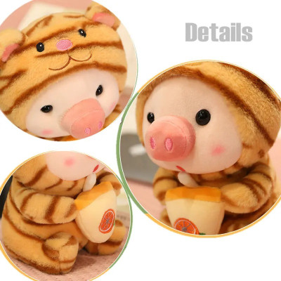 Thú nhồi bông Heo cosplay ôm bình sữa đáng yêu - Size 20 - 55 cm - Nhiều màu - Quà tặng gấu bông heo nhồi bông dễ thương - Gối ôm mềm mịn cho bé.