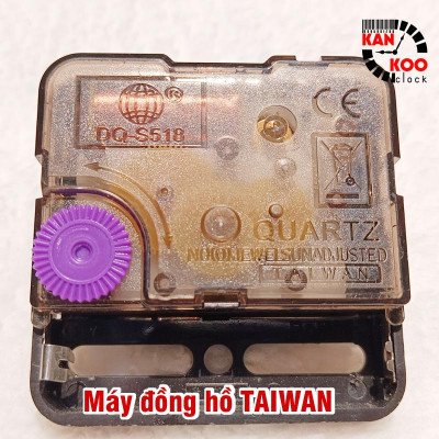 Máy đồng hồ treo tường kim trôi TAIWAN DQS518- trục đồng dài 6mm BẢO HÀNH 24 tháng- dùng cho đồng hồ treo tường cỡ 10cm đến 40cm